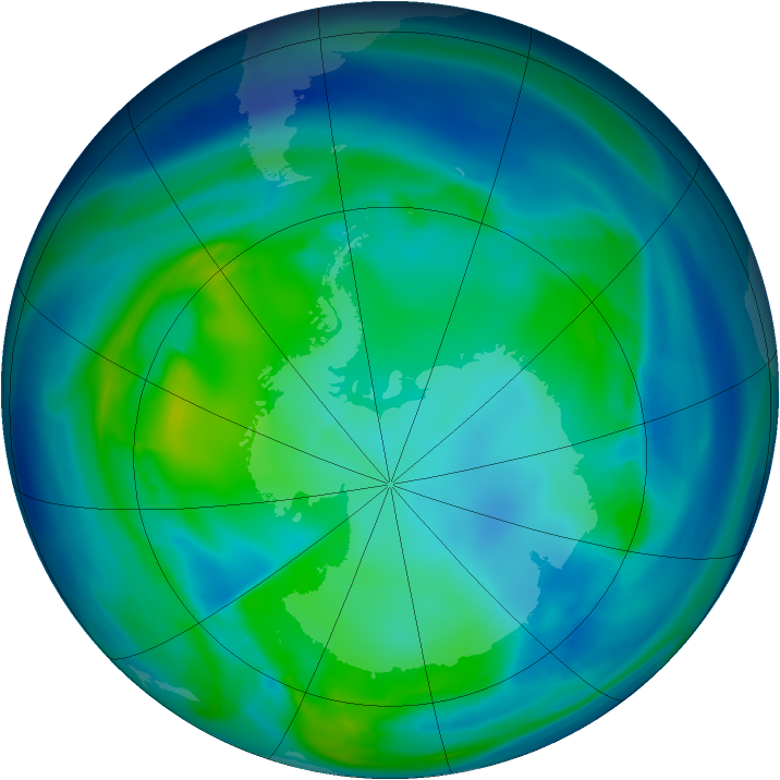 Antarctic ozone map for 09 May 2006
